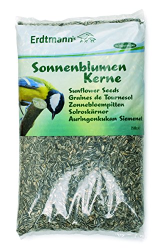 ERDTMANNS - Sonnenblumenkerne ungeschält für freilebende Vögel, 2,5 kg